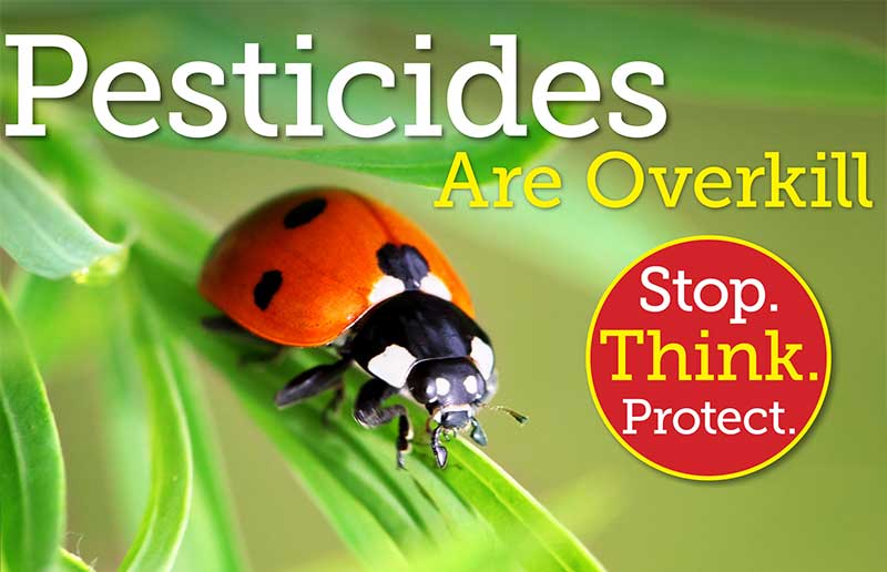 Pesticides are overkill. Stop. Think. Protect.