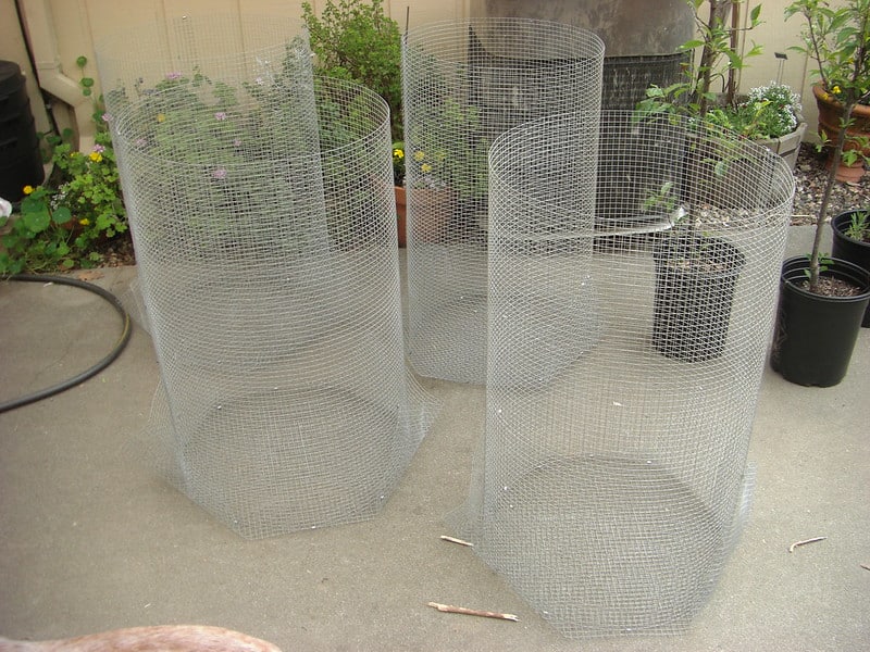 Gopher baskets made of hardware cloth