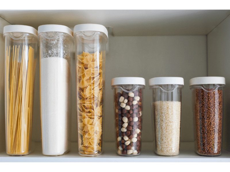 pantry foods in sealed containers